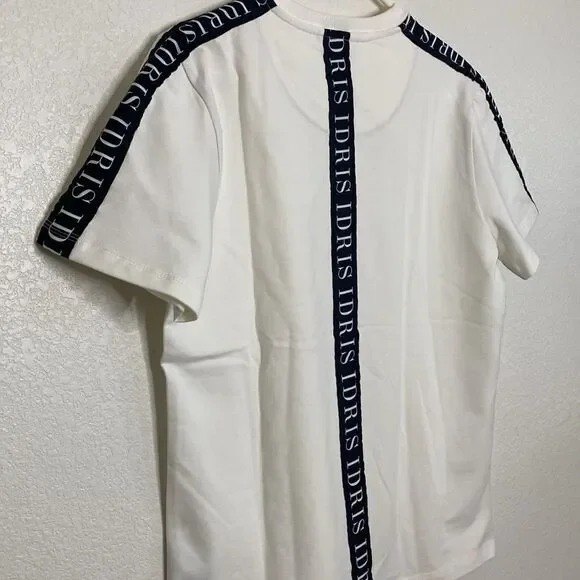 IDRIS Men’s T Shirt with Black and White CustomStrapping on Shoulders & Spine